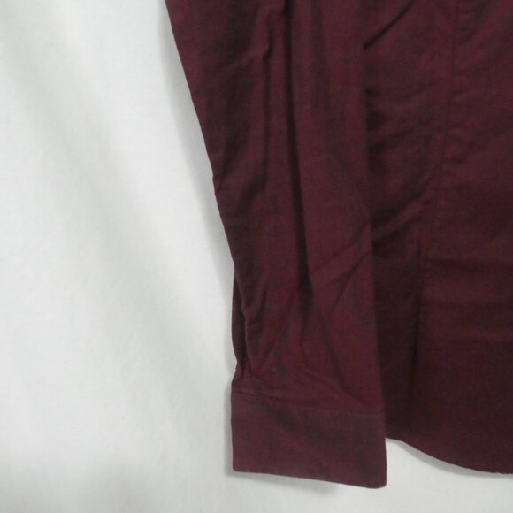 TOPMAN - Stretch - Skinny Fit | small | Classic Burgundy Long Sleeve Shirt - Picture 12 of 14